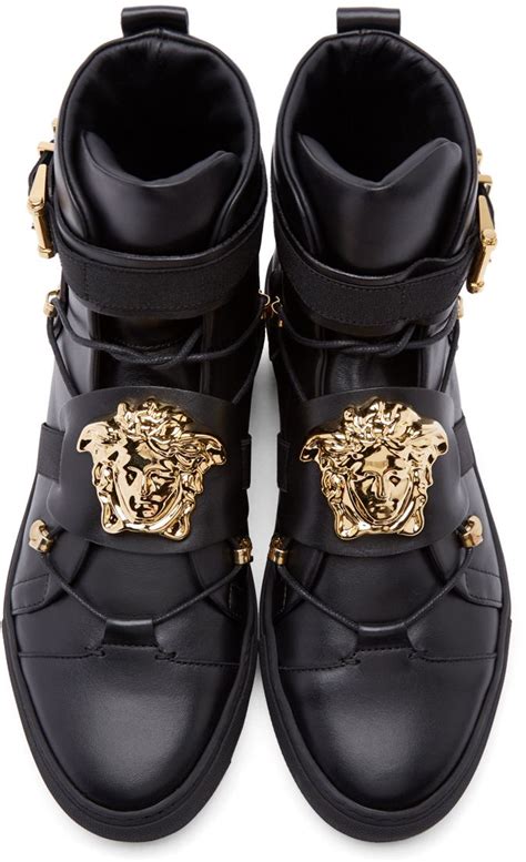 versace black medusa high-top sneakers|versace shoes clearance.